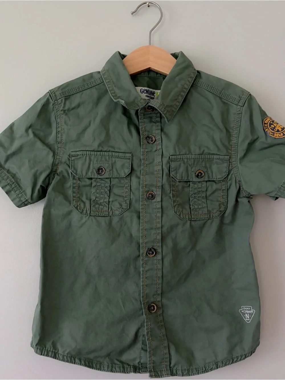 OshKosh B'gosh Green Short-Sleeve Button Down Shirt